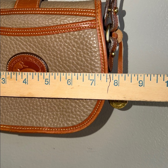 Dooney & Bourke All Weather Leather Crossbody Bag Tan Brown Pebbled AWL Vintage - Picture 12 of 13